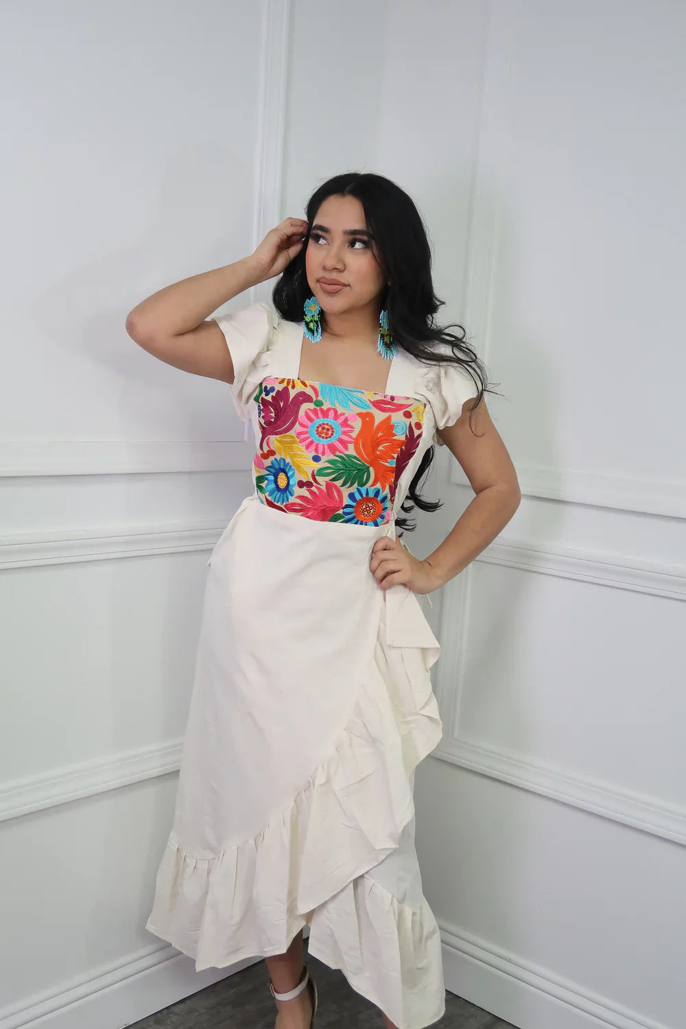 embroidered maxi dress india Yellow Embroidered Georgette Maxi Dress main image 1