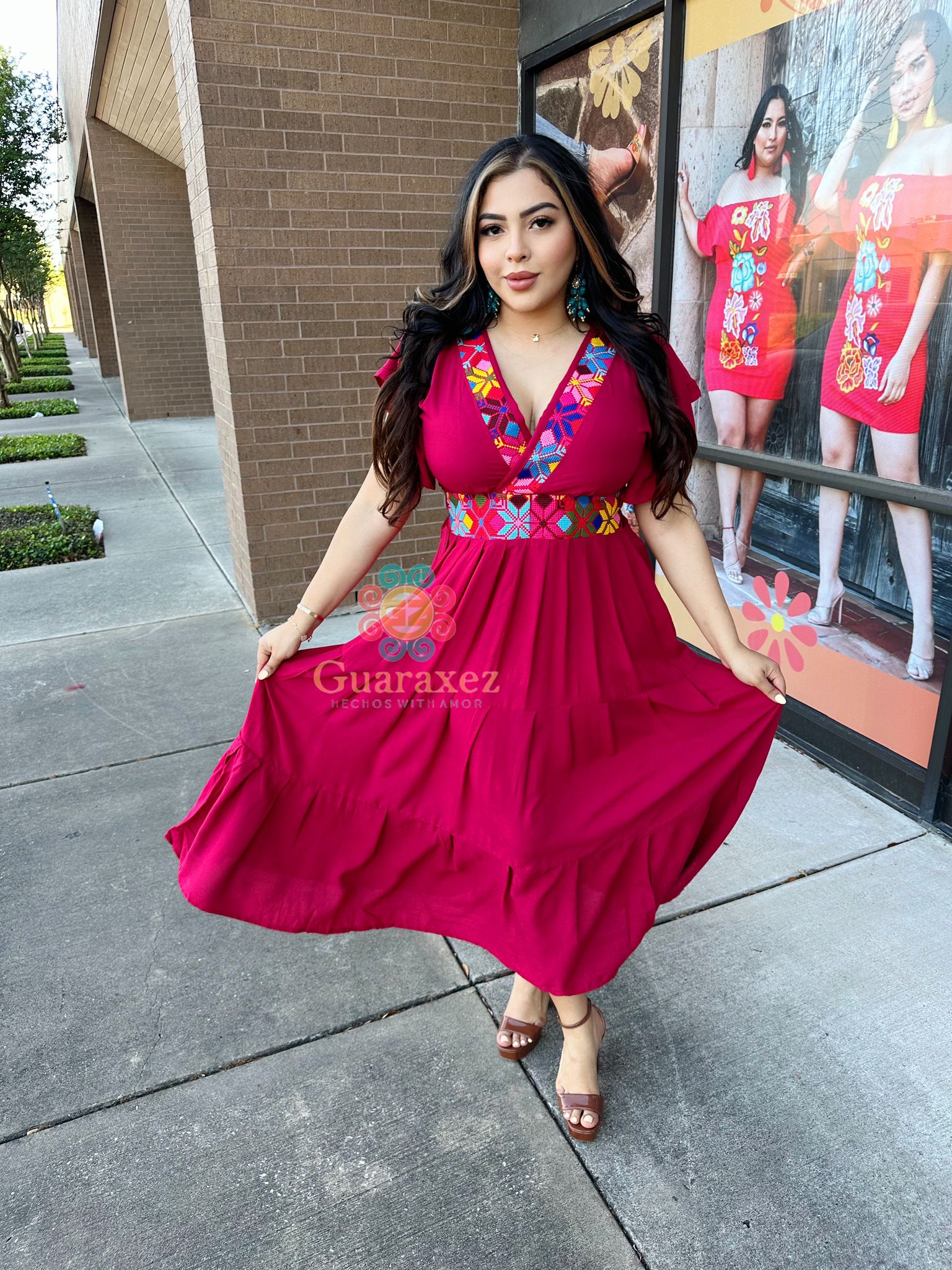 Aketzali Dress Red – Guaraxez