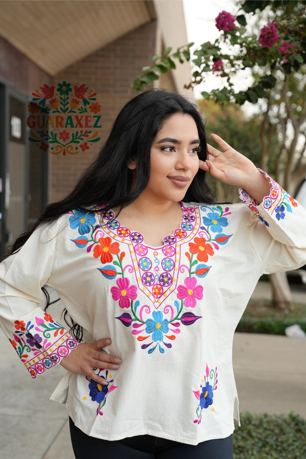 Delia Mexican Embroidery Top