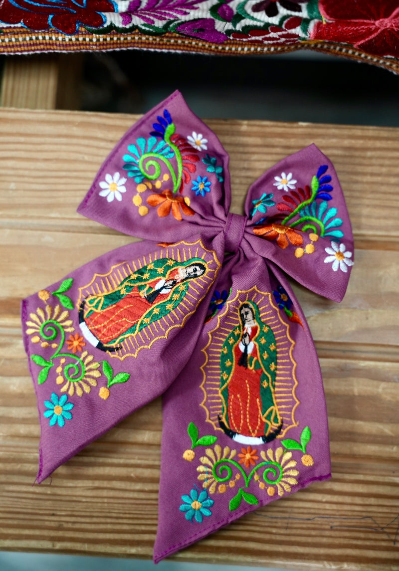 Virgen Mexican Bow Clips Small