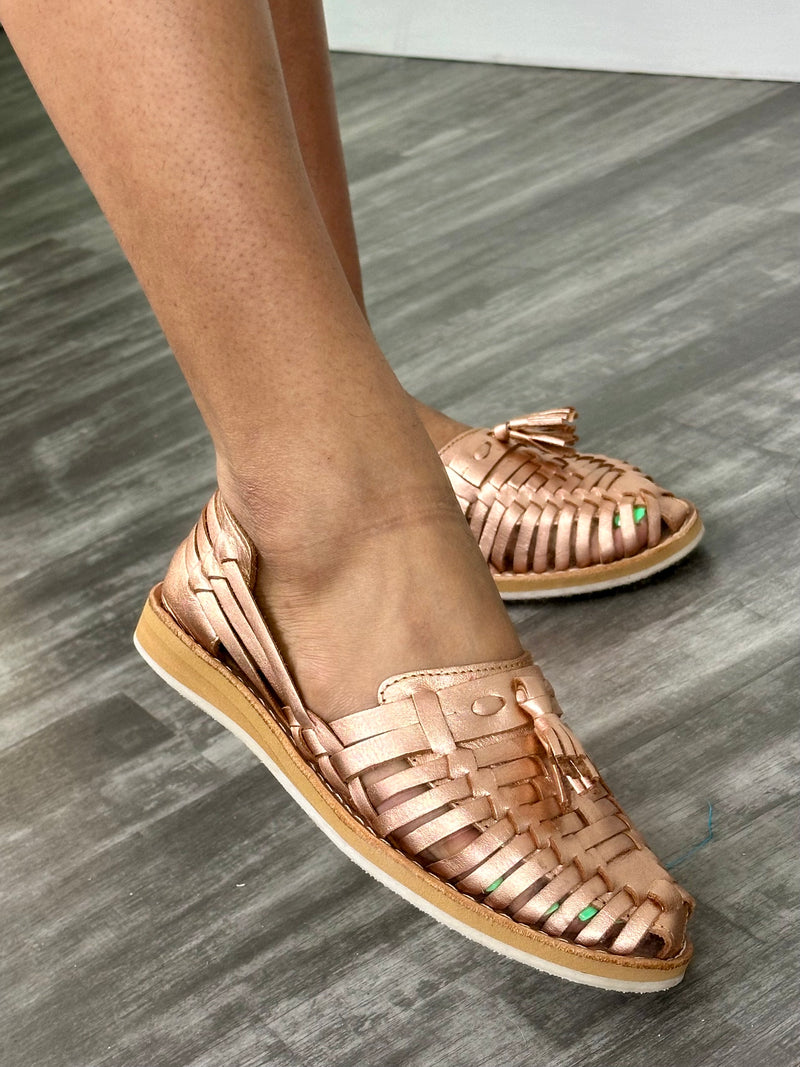 Mirnita Mexican Huaraches Rose Gold â Guaraxez