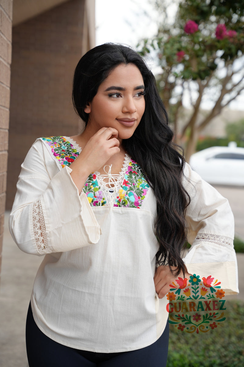 Jassie Mexican Embroidery Blouse