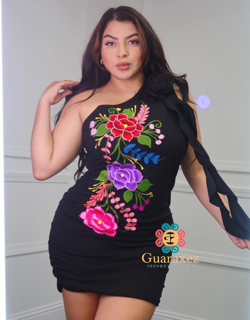 Catalina Mexican Dress Black