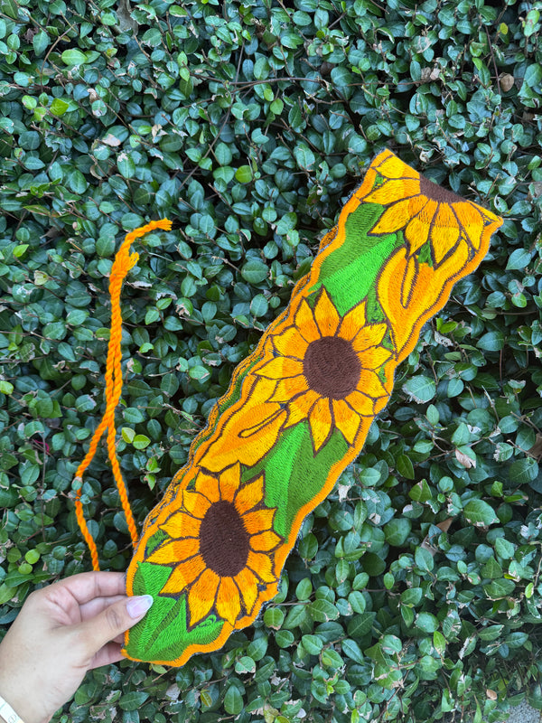 Sunflower embroidery belt