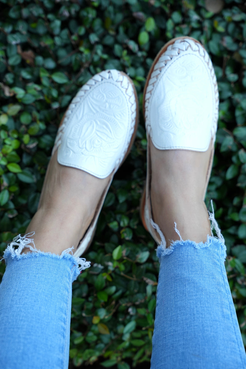 Rosalinda Leather Flat White