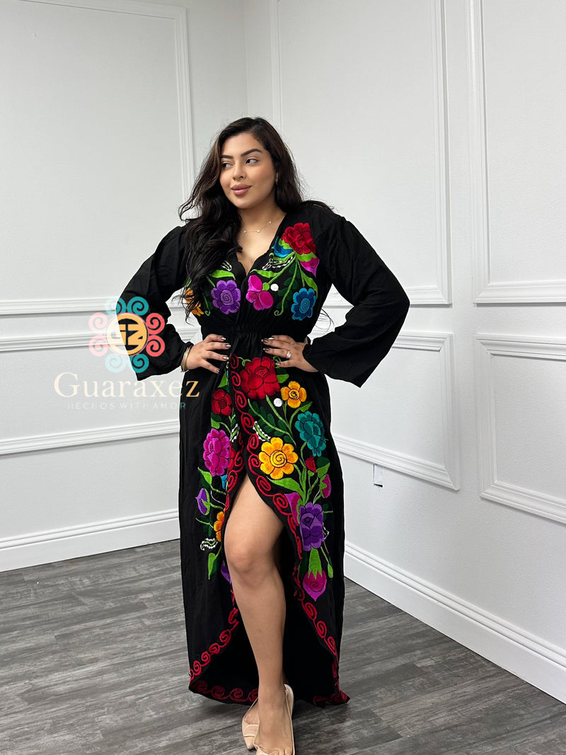 long mexican dress Women'S Summer Floral Print Off the Shoulder Sleeveless Beach Maxi Dress Black & Red XL Fabric color Solange Mexican Dress