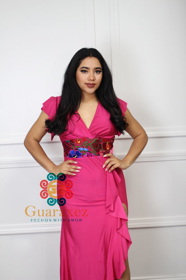 Anara Satin Dress Embroidery