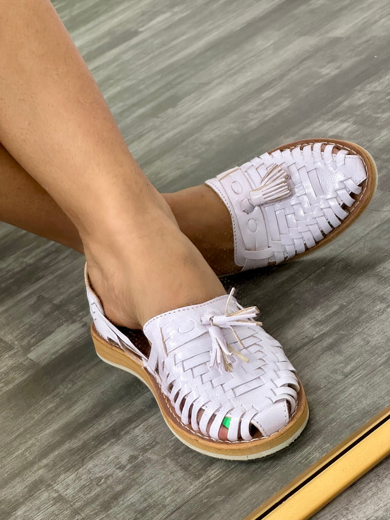 Mirnita Mexican Huaraches White