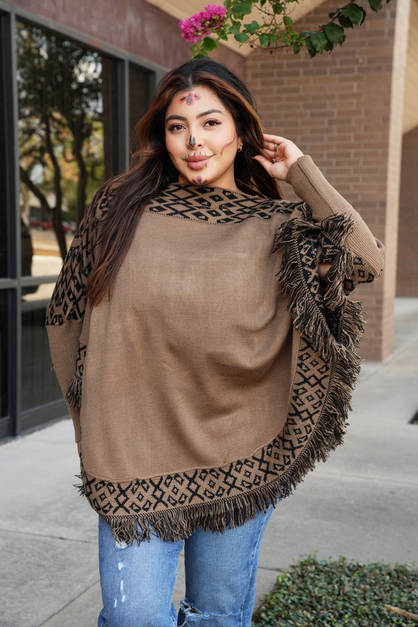Luna Poncho Artesanal Mexicano