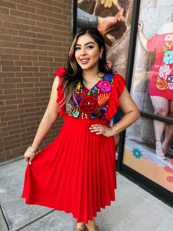 Anastasia Mexican Dress Red