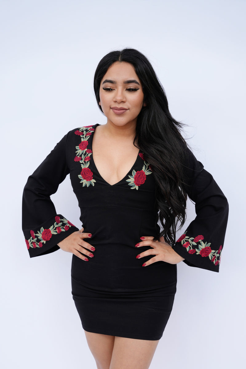 mini dress rosa Bella Rosa Black Mini Dress S