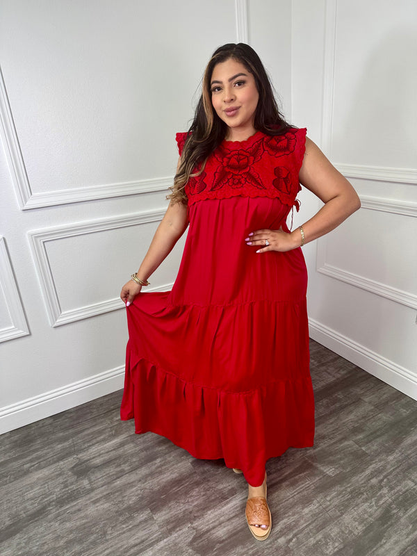 Rafaela Mexican Dress Red