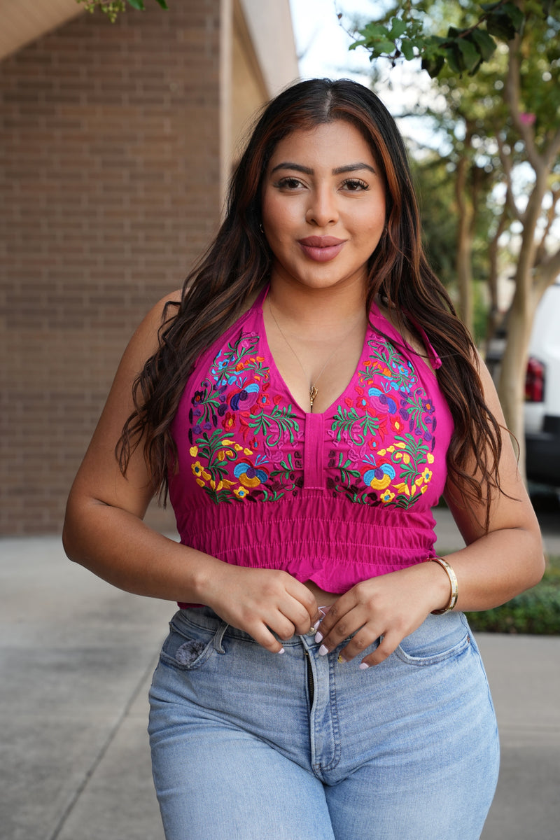 Elisa Mexican Embroidery Halter Top
