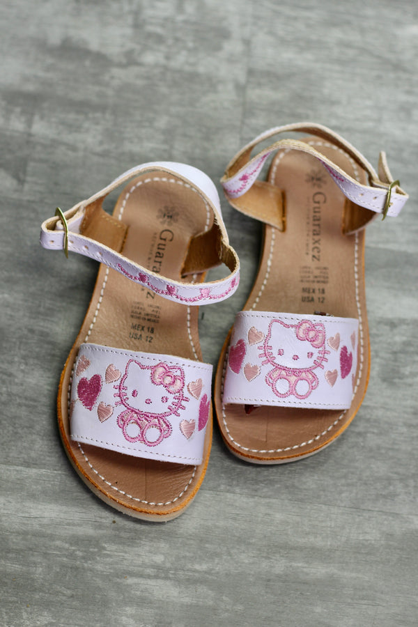 Gatita Open Toe Embroidered Leather Sandals Nina