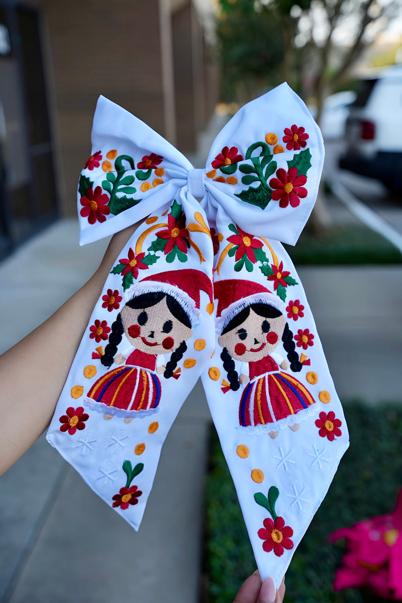 Lele Navidenos Embroidery Bow