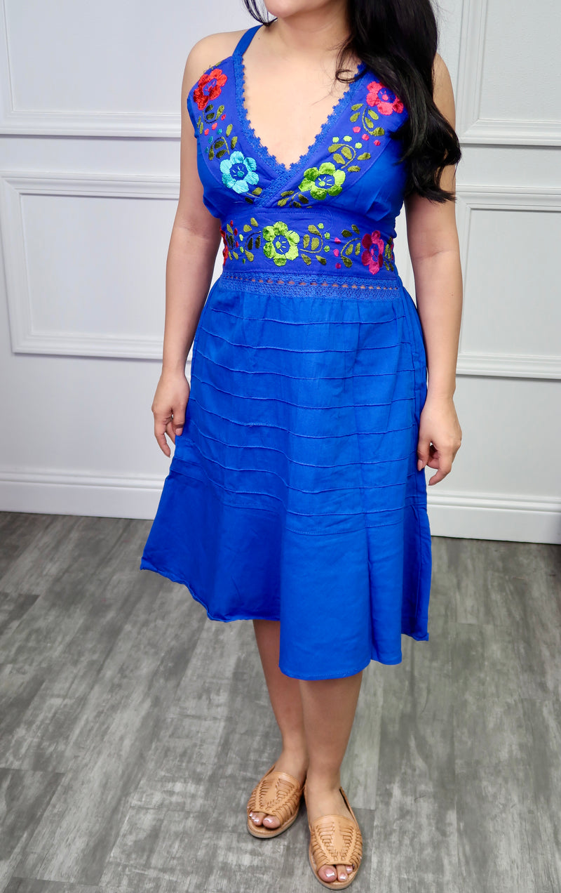 Marissa Embroidery Dress Halter