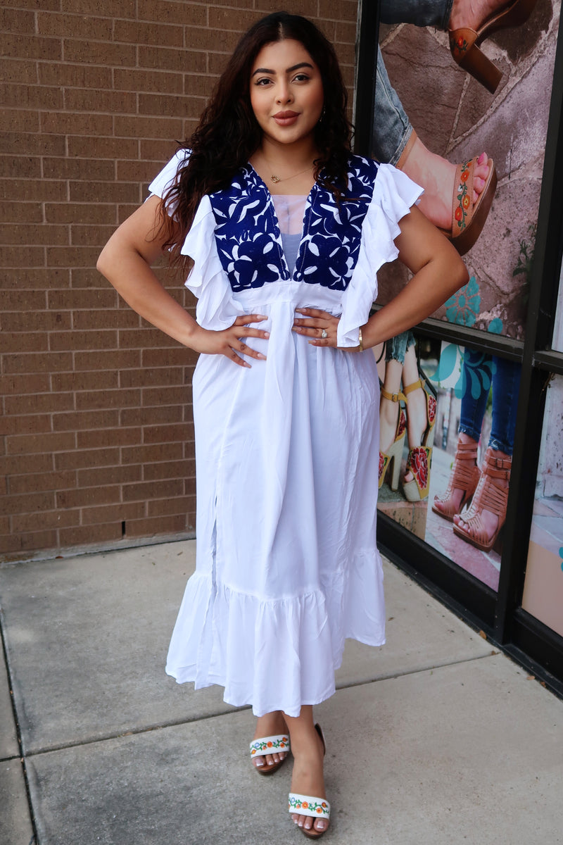 Oaxaca Embroidery Dress Solid