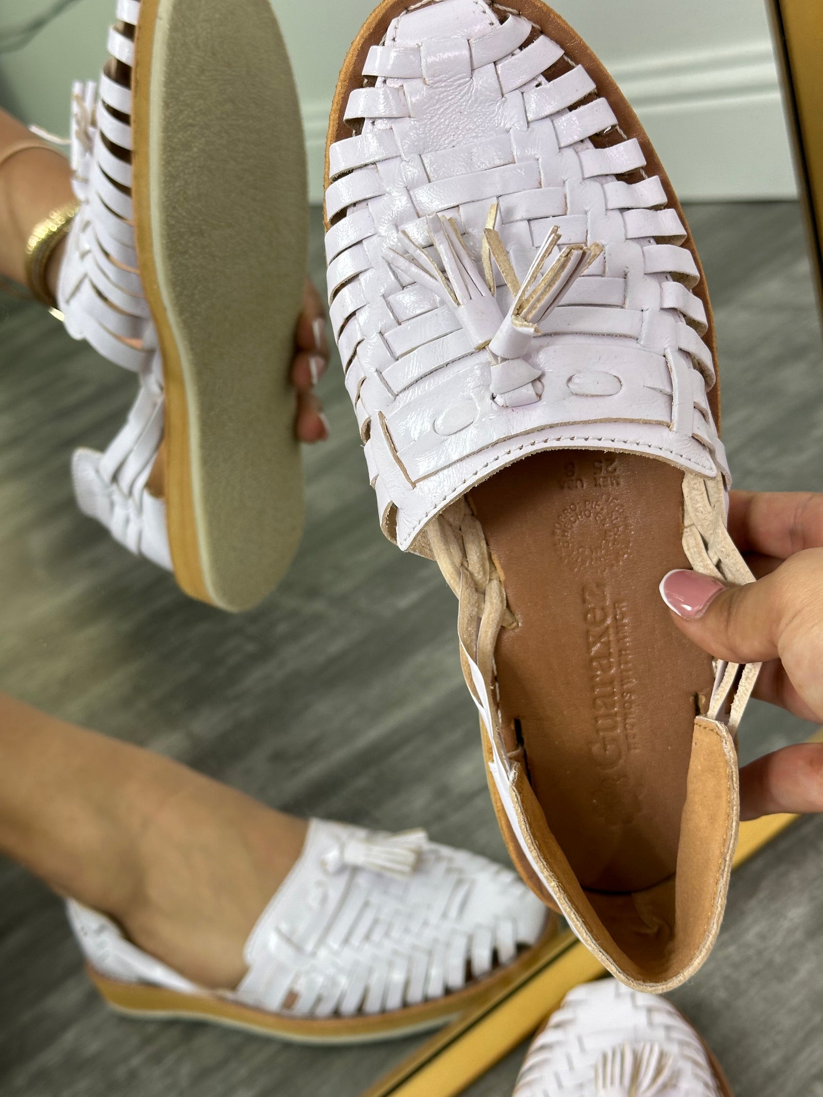 Mirnita Mexican Huaraches White – Guaraxez