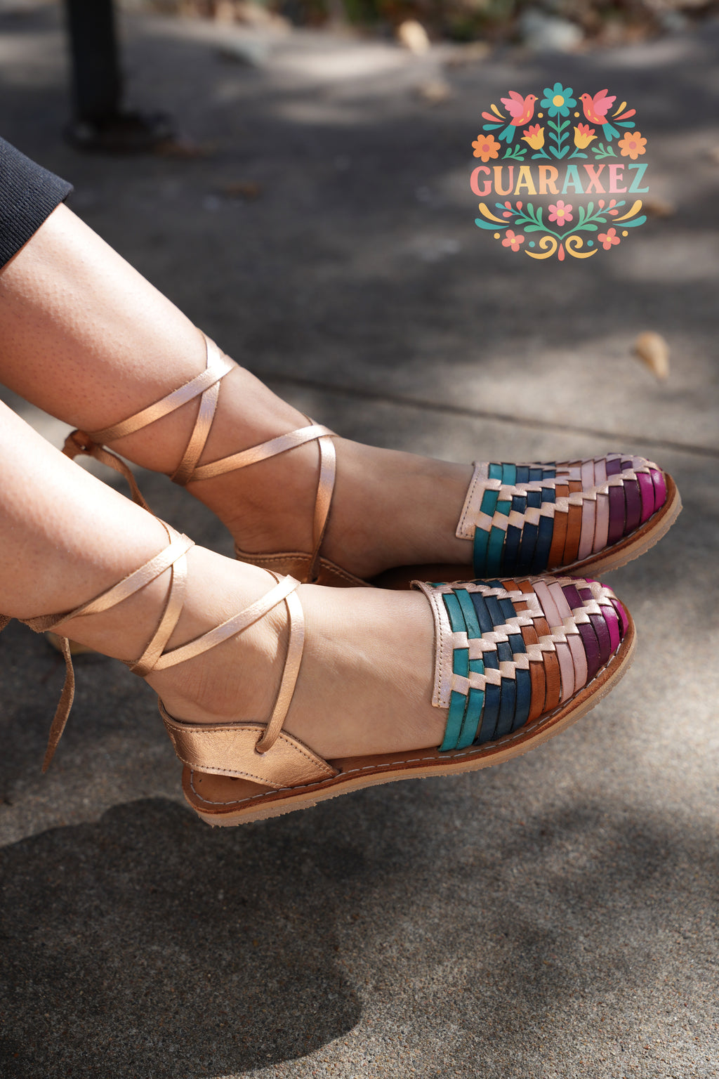 Samara Mexican Lace up Leather Sandals – Guaraxez