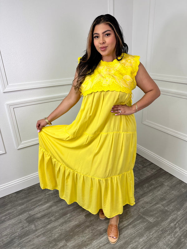 Rafaela Mexican Dress Yellow