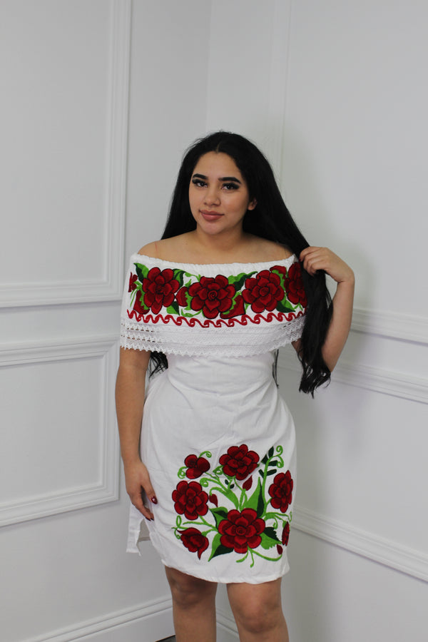 LAS ROSAS DRESS WHITE