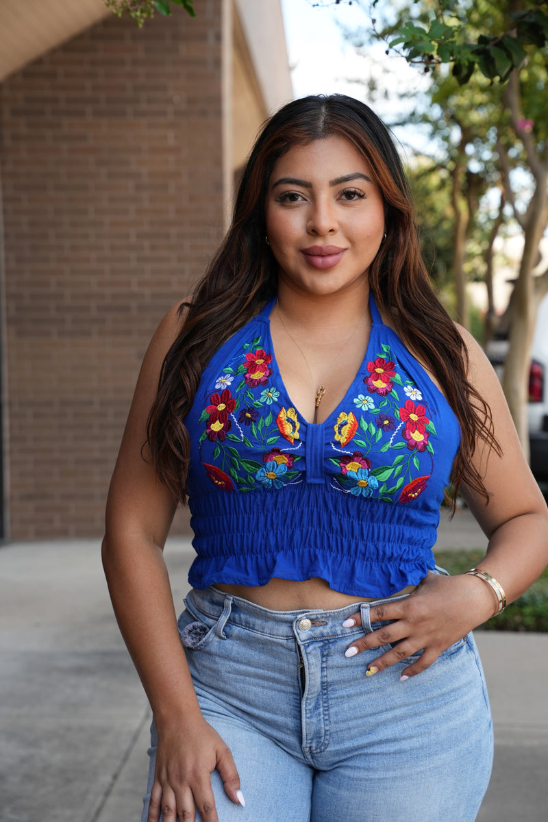 Elisa Mexican Embroidery Halter Top