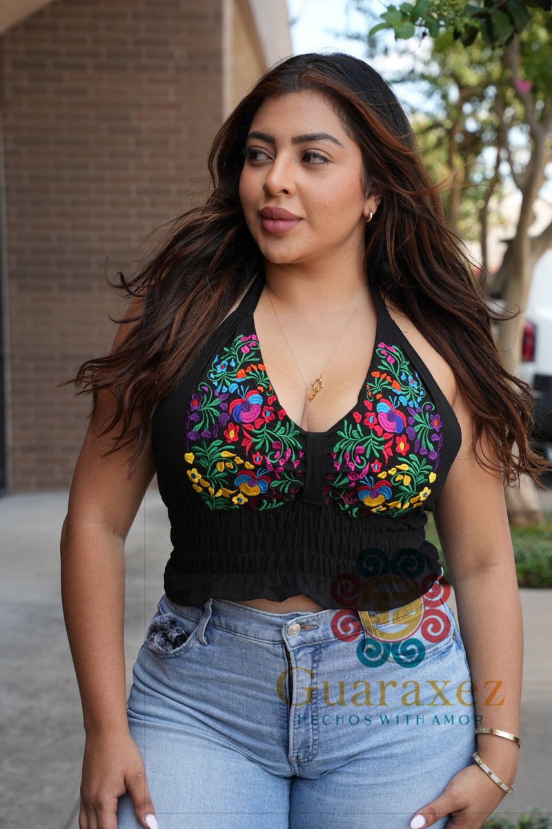 Elisa Mexican Embroidery Halter Top