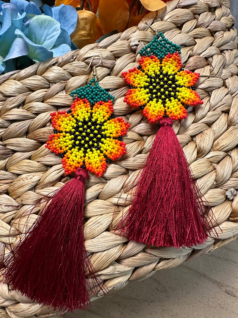 Flores Tassel Artisanal Earrings