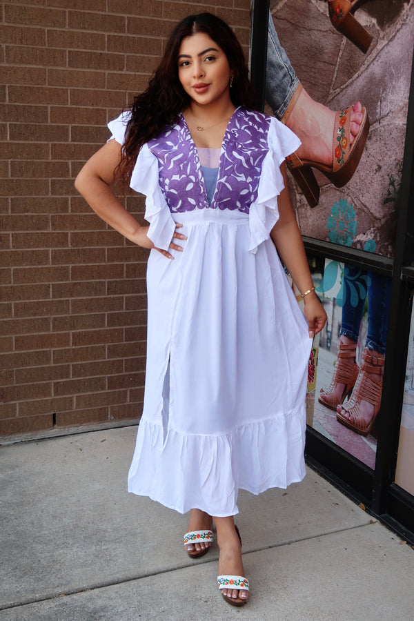 Oaxaca Embroidery Dress Solid