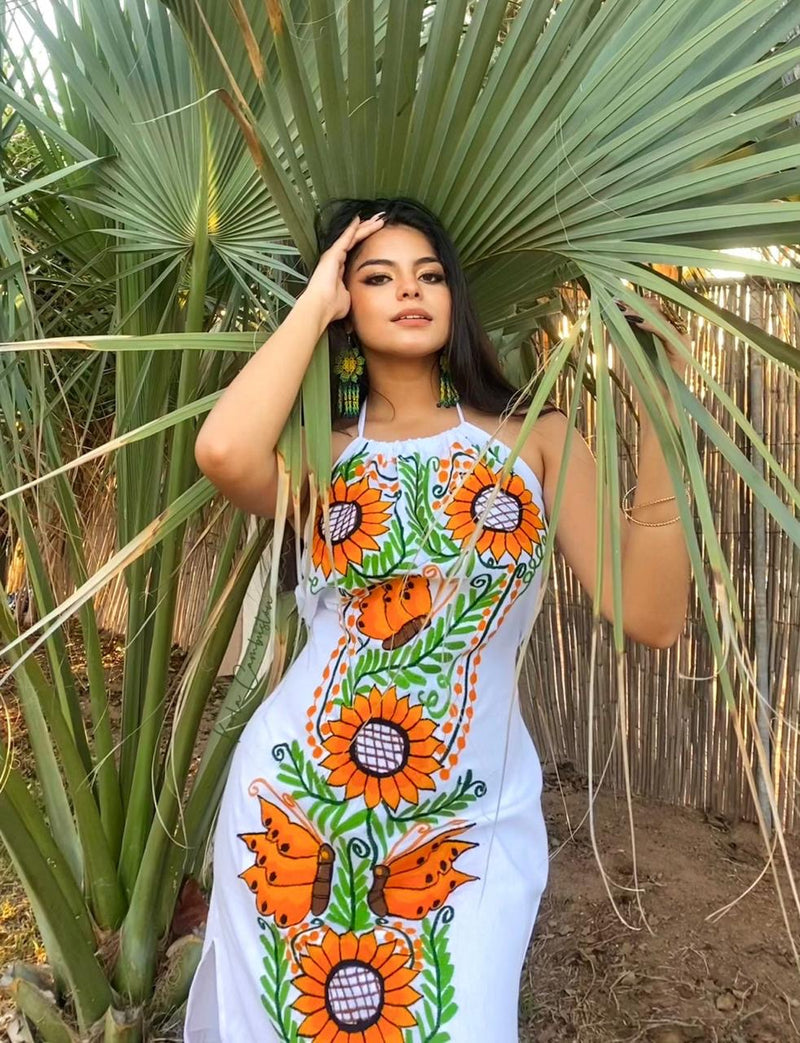 Nicté Halter Dress Colorful