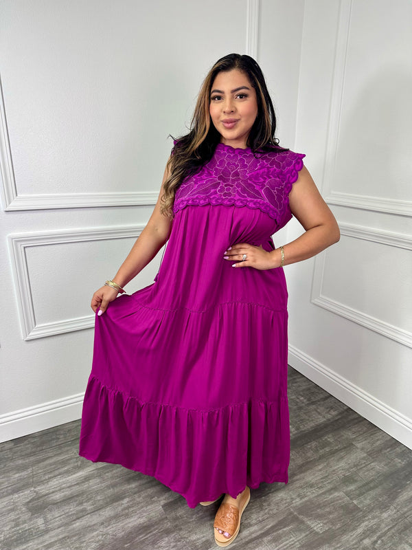 Rafaela Mexican Dress Purple
