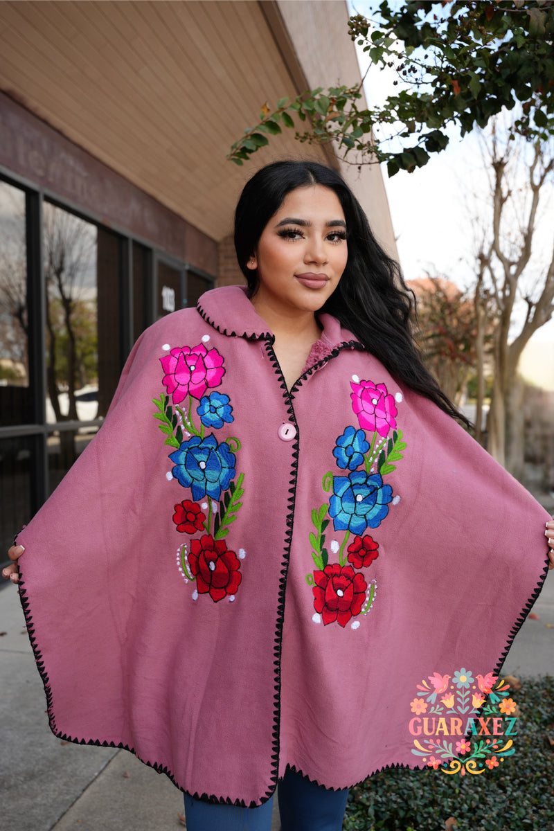 Josefina Embroidery Poncho Red / One size