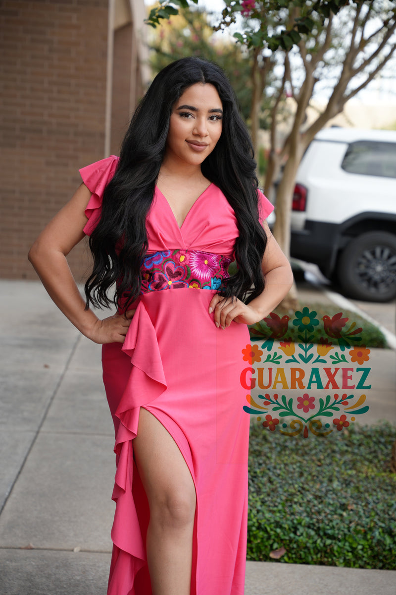 Anara Satin Dress Embroidery