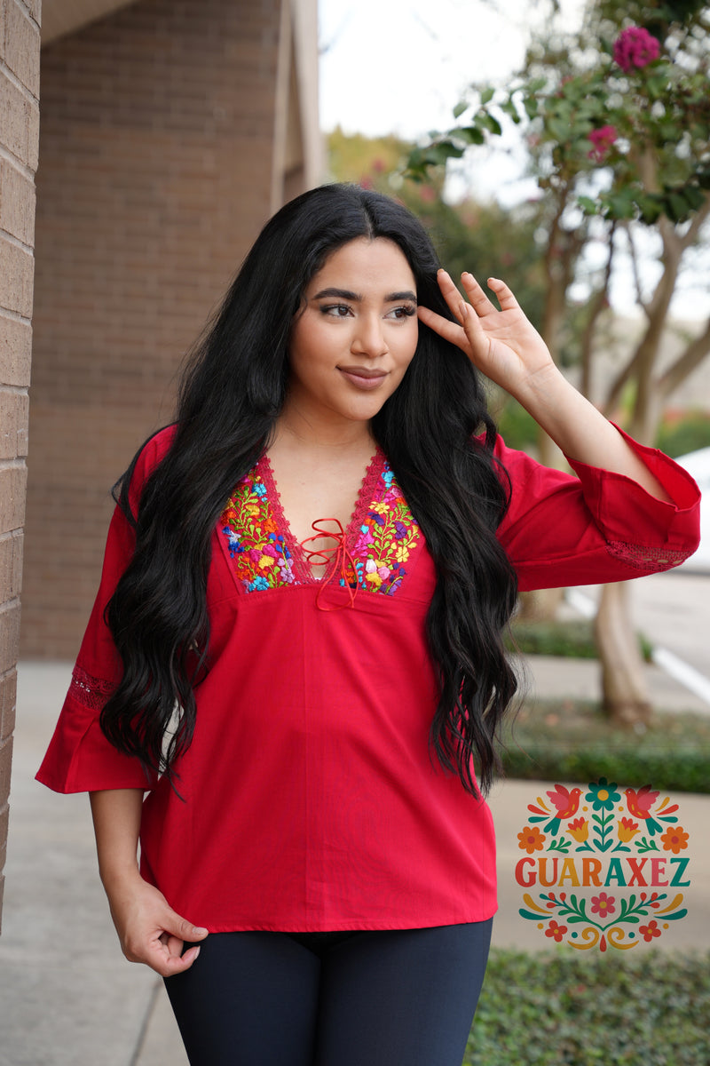 Jassie Mexican Embroidery Blouse