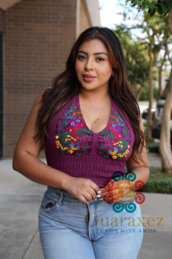 Elisa Mexican Embroidery Halter Top