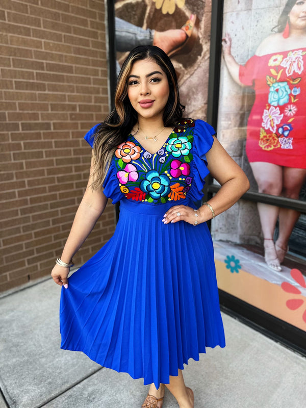 Anastasia Mexican Dress Royal Blue