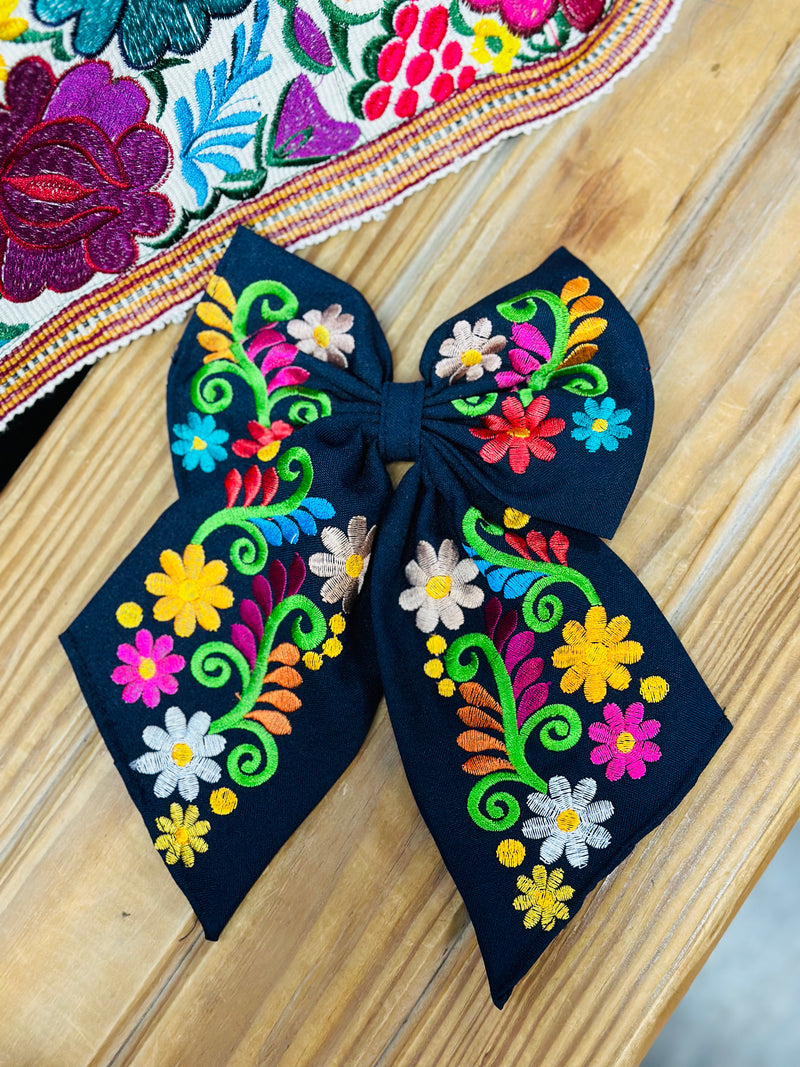 Mexican Bordado Bow Clips