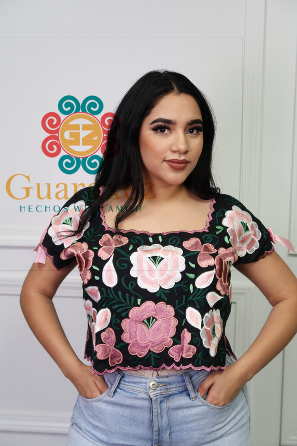 Pink Bow Embrodery Top
