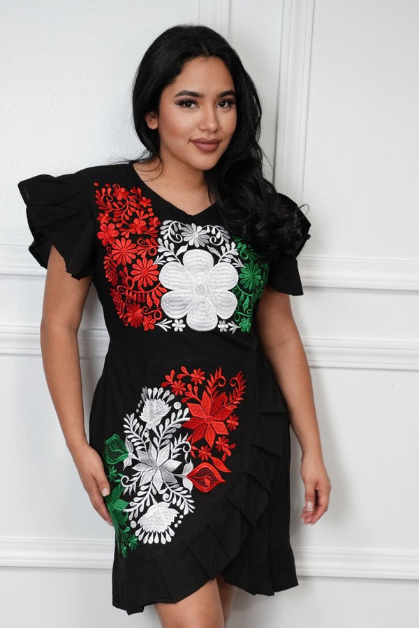 Yare Tri Color Mexican Dress