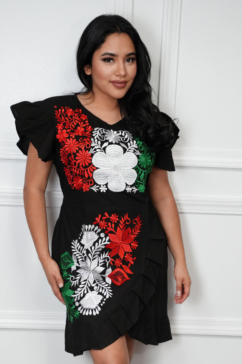 Yare Tri Color Mexican Dress Guaraxez Yare Tri Color Mexican Dress Guaraxez