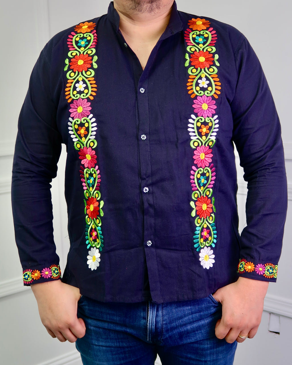 mexican dress shirts Akbal Embroidery Guayabera – Guaraxez