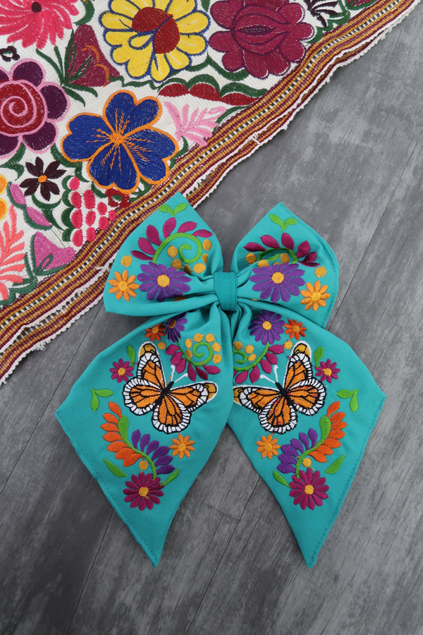 Mariposa Monarca Bordado Mexican Bow Clips