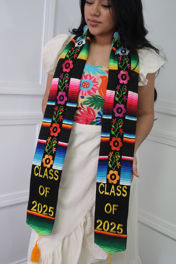 Flowers Zarape Stole Class of 2025