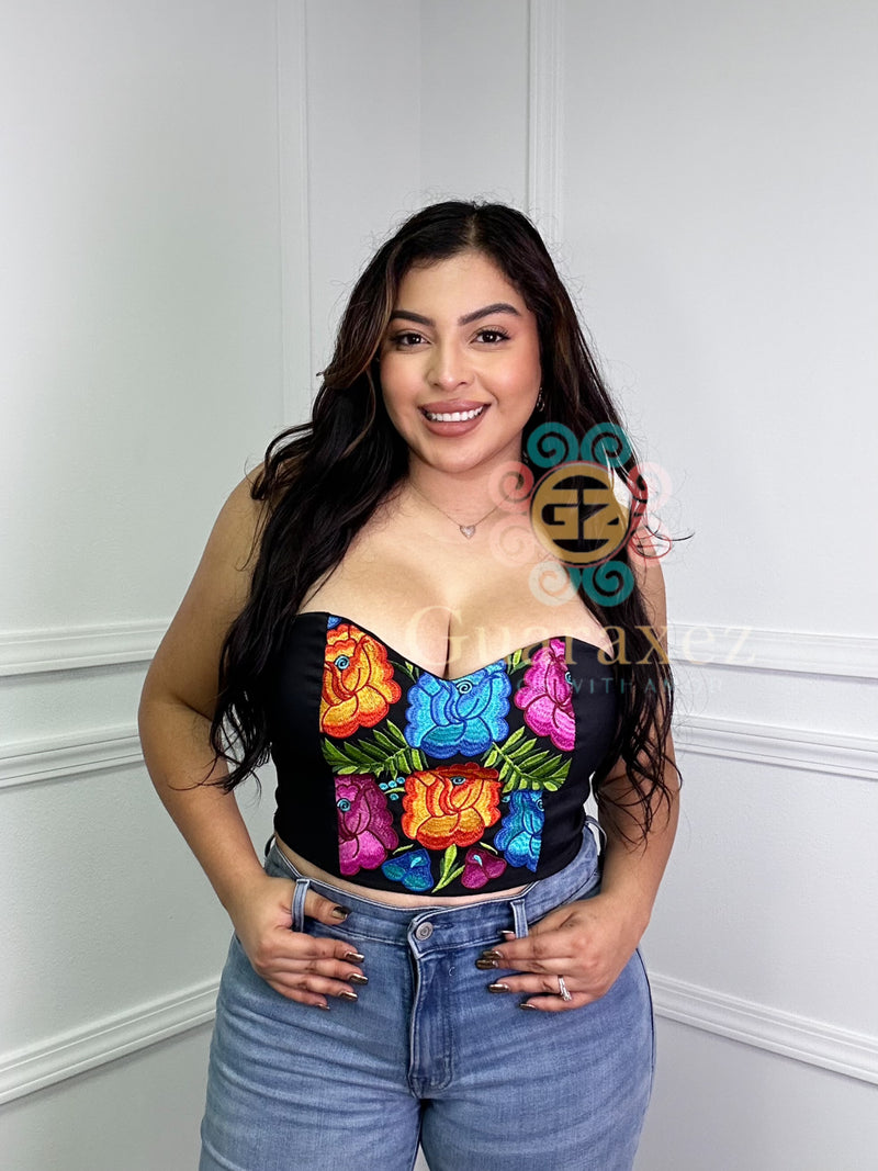 Lis Big Flowers Corset Top