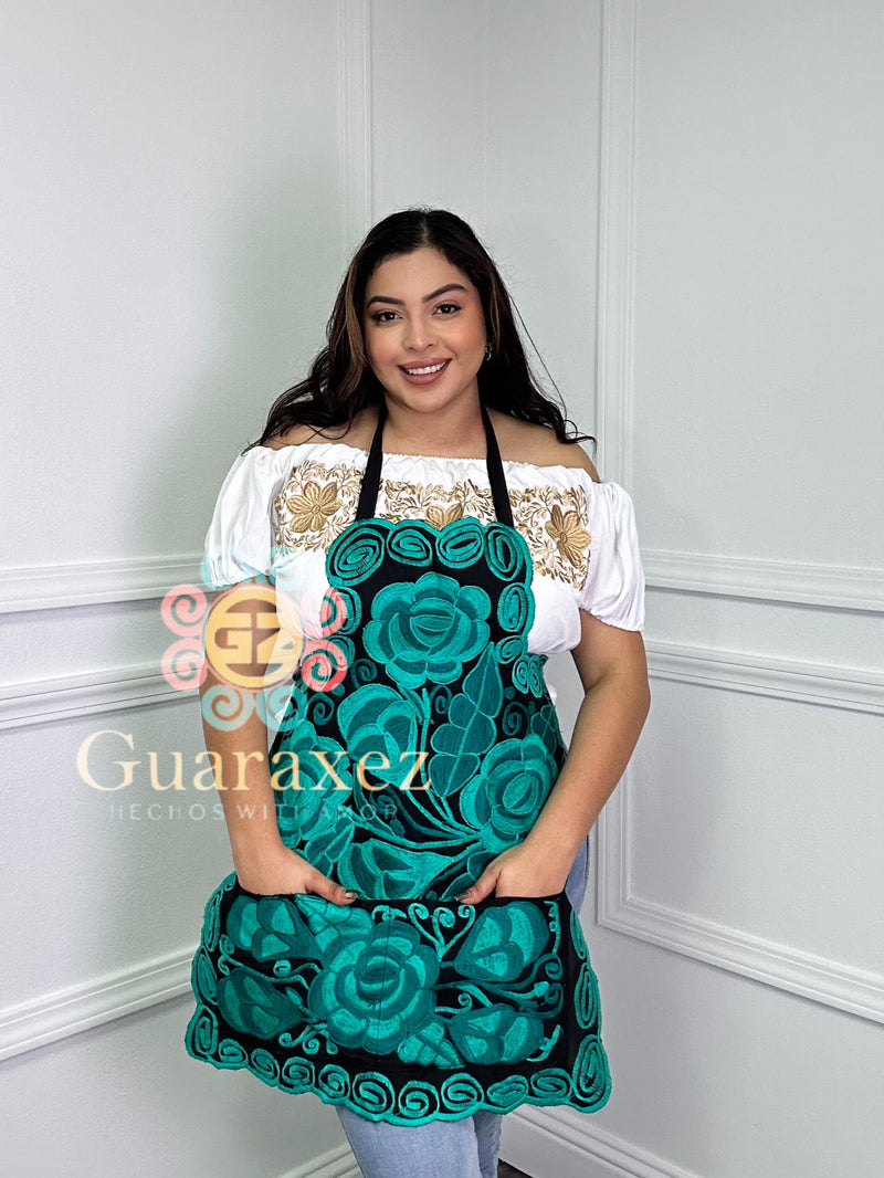 Mexican Embroidered Flowers Apron