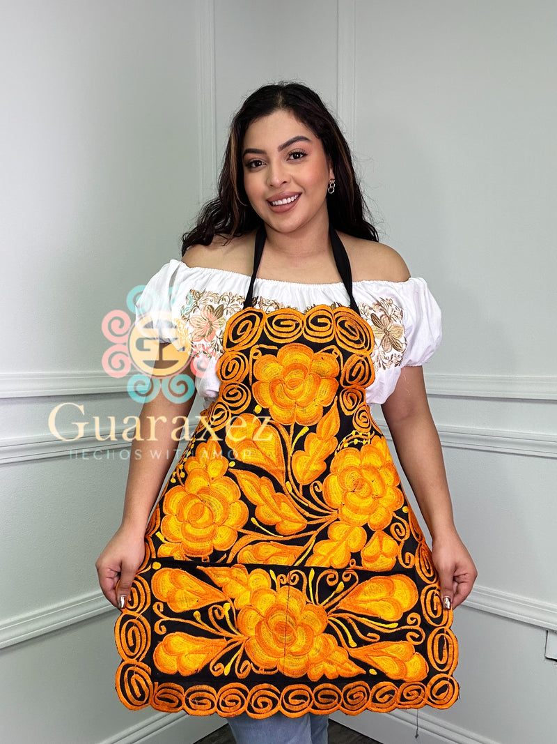 Mexican Embroidered Flowers Apron