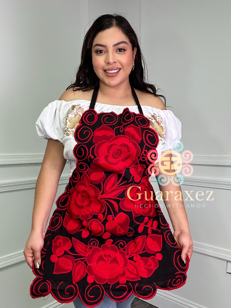 Mexican Embroidered Flowers Apron