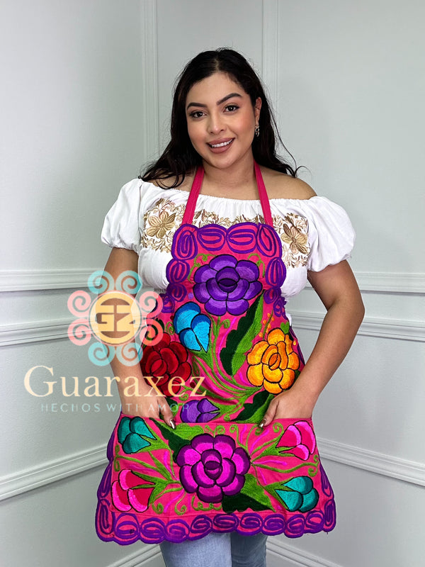 Floreado Multicolor Black Mexican Apron