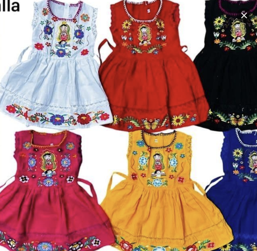 Virgencita Girls Embroidered Dress