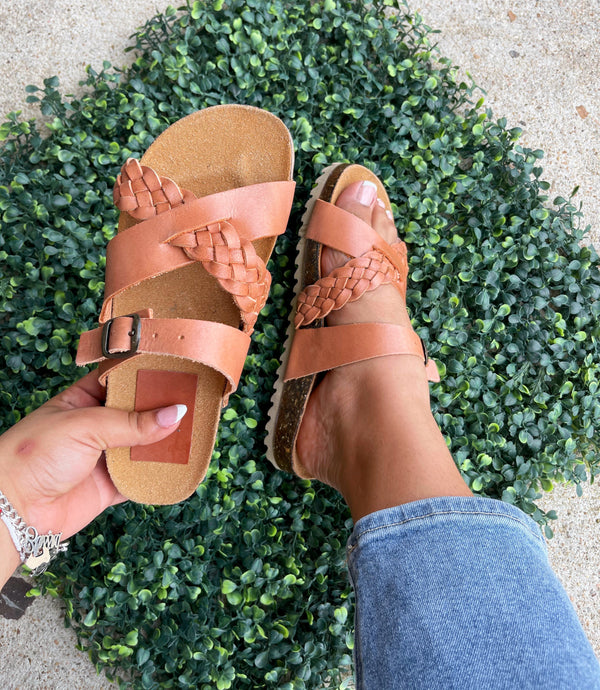 Gringita Leather Sandals Tan